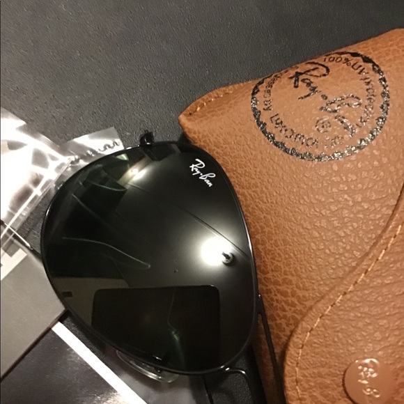 Ray Ban Aviator Sunglasses Black Rb3025 NEW - Picture 4 of 8